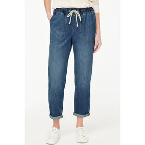 J. Crew Factory Medium Wash Drawstring Cropped Jeans